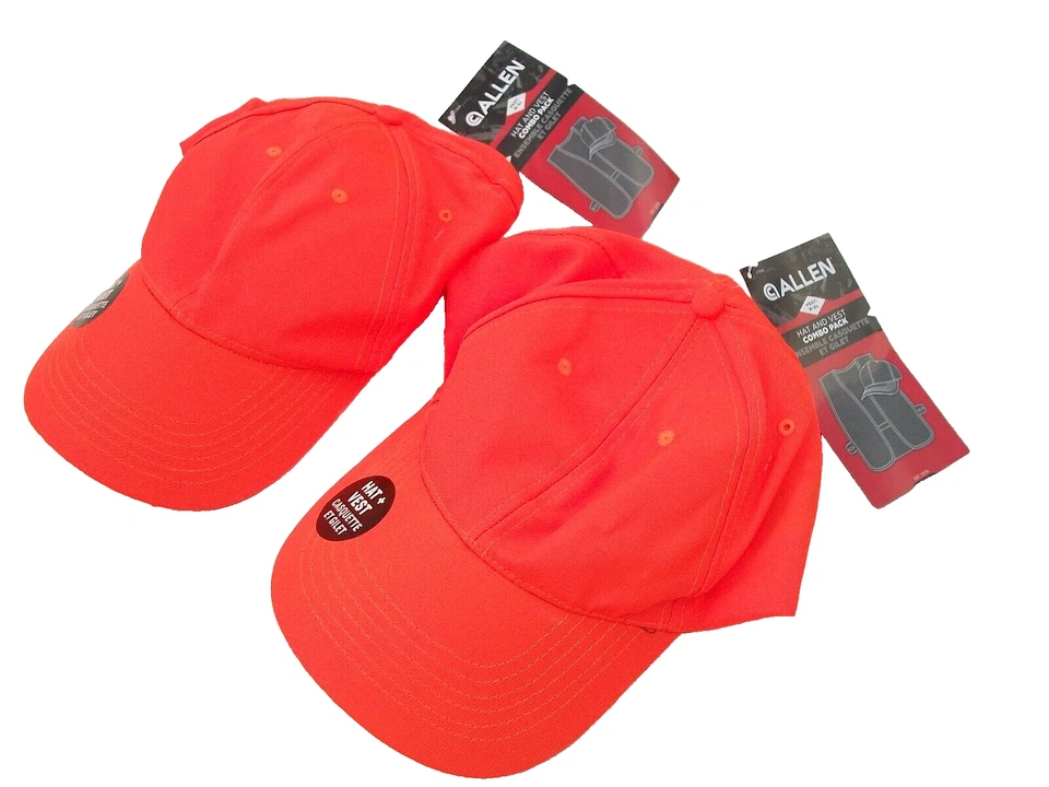 SET of 2 ALLEN Blaze Orange HAT Cap / VEST Combo Hunting Safety ONE SZ FITS MOST - Image 1 of 4
