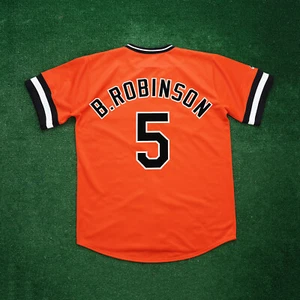 Brooks Robinson Baltimore Orioles 1983 Cooperstown Jumpback Orange Camiseta de hombre - Imagen 1 de 7
