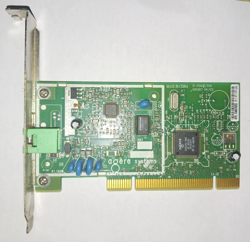 Agere Systems HP P/N:5187-5216 D-11561 # / A1A KB5817 Fax Modem Card 56K - Image 1 of 1