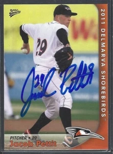 2011 MultiAd Sports Delmarva Shorebirds #18 Jacob Pettit IP auto signed card - Picture 1 of 1