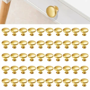 Luxury Gold Cabinet Knobs Brushed Brass Drawer Knob Pulls Kitchen Hardware 1-50X - Picture 1 of 15