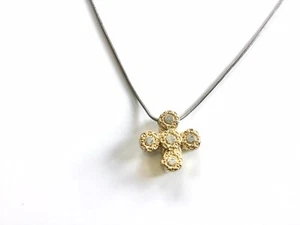 Brighton Valley Glenn Cross Necklace Clear Crystals Gold Silver Reversible - Picture 1 of 3