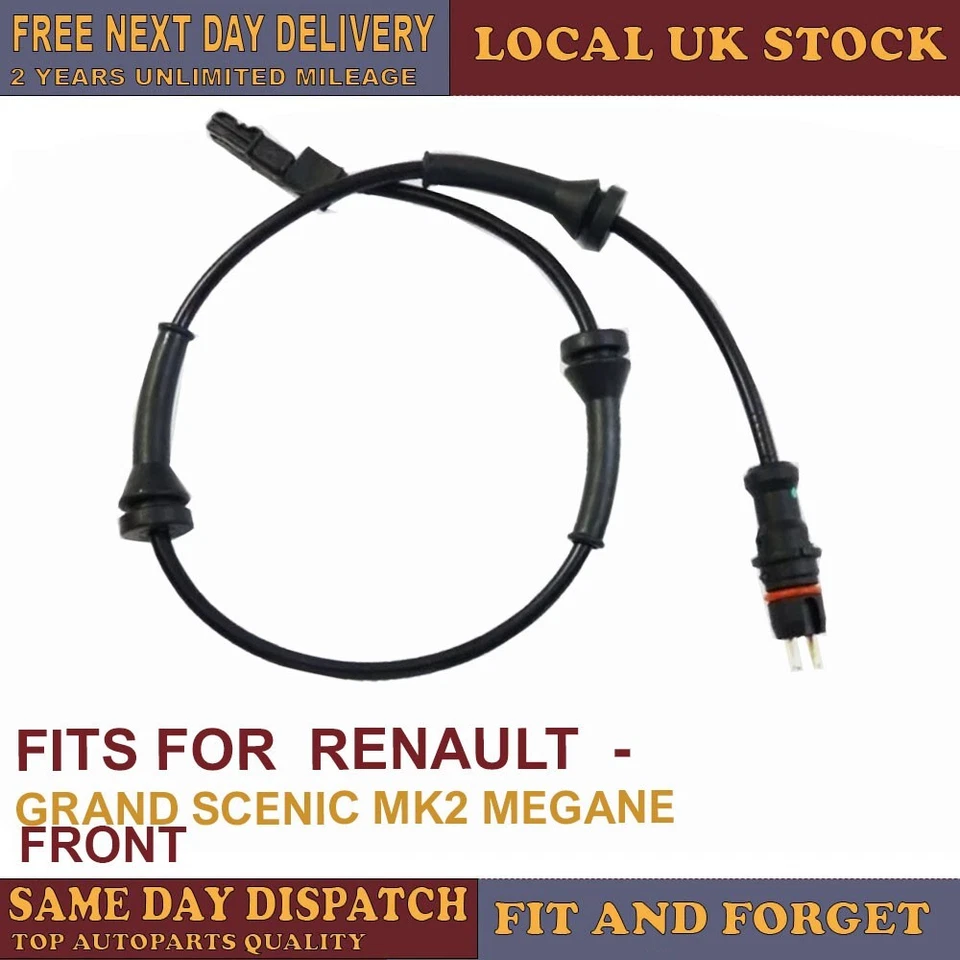 FOR RENAULT GRAND SCENIC MK2 MEGANE ABS SPEED SENSOR 2002-2005 FRONT 8200346992 — 第 1/1 张图片