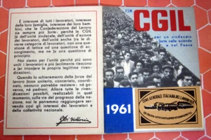 TESSERA CGIL  1961 TORINO - Imagen 1 de 2