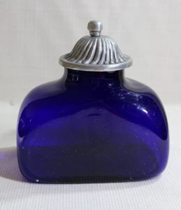 Vintage Large Hand Blown Cobalt Blue Glass Apothecary Jar Canister 8.5" x8" - Picture 1 of 11