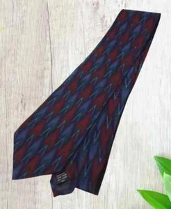 Cocktail Collection Herren Seidenkrawatte 56" x 3 3/4", rot/blau, geometrisch. SB-2 - Bild 1 von 4