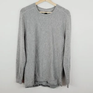 LULULEMON Mens Size L Grey Long Sleeve Live in Practice Merino Wool Jumper - Picture 1 of 10