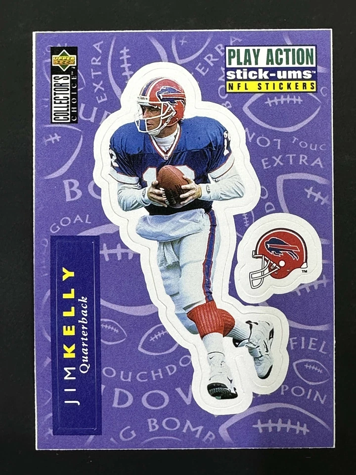 1996 UD Collector's Choice Jim Kelly Bills Play Action Stick-Ums S12 - Image 1 of 2