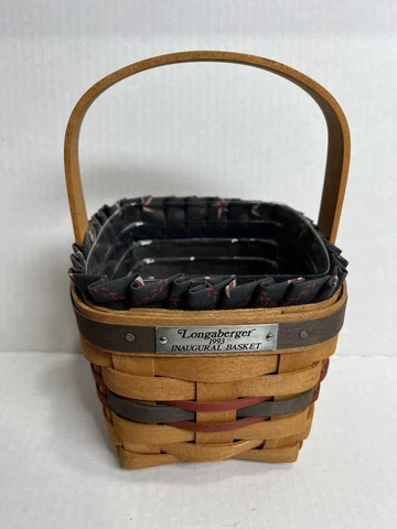 Vintage Longaberger 1993 INAUGURAL BASKET,  PROTECTOR, FABRIC LINER Pre Owned Cover