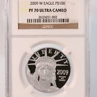 2009 W PLATINUM AMERICAN EAGLE  P$100 NGC CERTIFIED PF70 ULTRA CAMEO