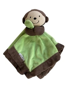 Carter’s Monkey Lovey Security Blanket Plush Green Brown 13” - Picture 1 of 12