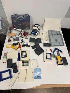 LOT Playmobil Police Station Play Set w/Police Car & Helicopter Bikes +... 1997 - Picture 1 of 10