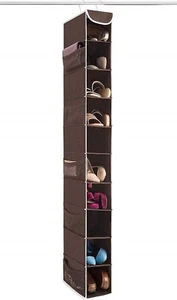 Hanging Shoe Organizer for Closet, 10 Shelves - Hanging Shoe Rack W/Side Pockets - Picture 1 of 3