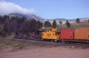 DRGW RIO GRANDE Eisenbahn Zug Lok Begleitwagen PLAINVIEW CO 1980 Foto Dia - Bild 1 von 1