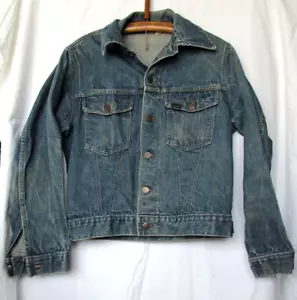 Vintage 60s 70s Roebucks USA Denim Jacket ~ 36 R, Sears Roebuck Trucker Selvedge - Picture 1 of 12