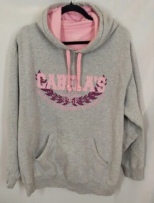 Cabela's Sudadera con Capucha Rosa y Gris con Bordado y Serigrafía.Impresión Talla XL GG5 Foto 1 de 4