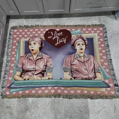 I Love Lucy blanket Candy Factory Throw Tapestry Northwest Company chocolate - Image 1 of 4