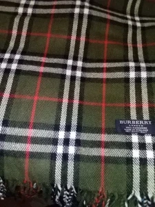 Bufanda Burberry vintage - verde oscuro a cuadros - 100 % cachemir - Imagen 1 de 17