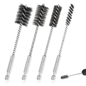 4 Pcs Stainless Steel Wire Brushes for Drill Stainless Steel Bore Brush Set 3 - Picture 1 of 7