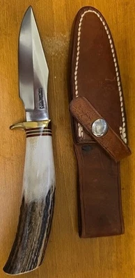 Randall Model # 8-4 Knife Stag Handle w/ Sheath - Image 1 of 4