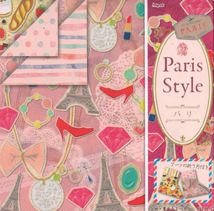 Japanisches Origami Faltpapier 6" doppelseitig Paris Stil 4 Design 32 Blatt - Bild 1 von 3