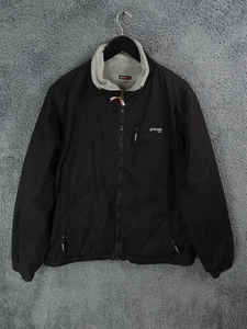 Vintage Schott Jacket Men XL Black Grey Reversible Bomber Fleece Pockets Utility - Picture 1 of 14