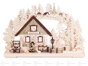 Schwibbogen "Schauwerkstatt" mit Schnitzer klein, indirekt elektrisch beleucht - Picture 1 of 1