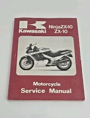 KAWASAKI NINJA ZX 10 MANUAL DE REPARACIÓN DE MOTO ORIGINAL 1988-1990 EN MUY BUENA CONDICIÓN Foto 1 de 4