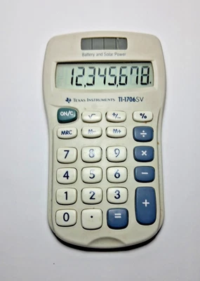 Texas Instruments TI-1706 SV Standard Function Calculator Battery Solar Powered - Image 1 of 3