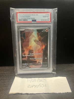 Pokémon PSA 10 Scarlet & Violet Charmander Illustration 151 Series 168/165. - Image 1 of 2