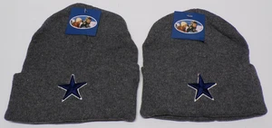 Lot of 2 Dallas Cowboys Beanie  Hat Grey Adult Size 100% Acrylic - Picture 1 of 4