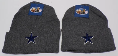Lot of 2 Dallas Cowboys Beanie  Hat Grey Adult Size 100% Acrylic - Image 1 of 4