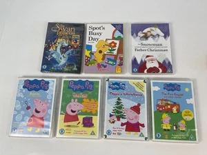7x Childrens DVDs Peppa pig Spot the Dog Snowman Swan Princess Joblot - Picture 1 of 3