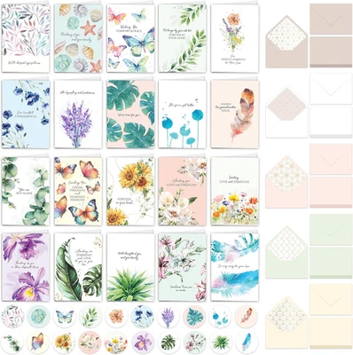 20 Pack Foiled and Glittery 5x7in Textured Boxed Sympathy Cards with Envelope... - Image 1 of 4