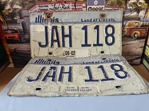Vintage Illinois 2002 License Plate Set Man Cave Collector Wall Decor - Picture 1 of 9