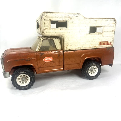 Vintage Red Tonka Dodge Pick Up Truck Camper with Camper Topper - - Image 1 of 4