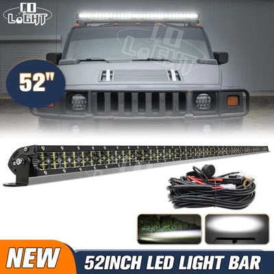 Kit de cableado de barra de luz LED recta combo techo 52 pulgadas apto para Hummer H3 H3T 2006-2010 Foto 1 de 4