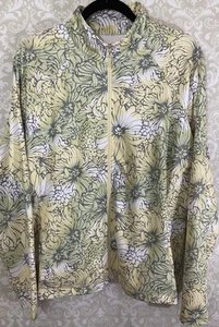 STYLE & CO Women’s Sports Jacket L/XL Floral Print Long Slvs Full Zip Pockets - Picture 1 of 12