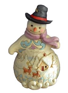 Heartwood Creek by Jim Shore, Scenic SNOWMAN Ornament 2018 FOLK ART LOOK - Picture 1 of 6