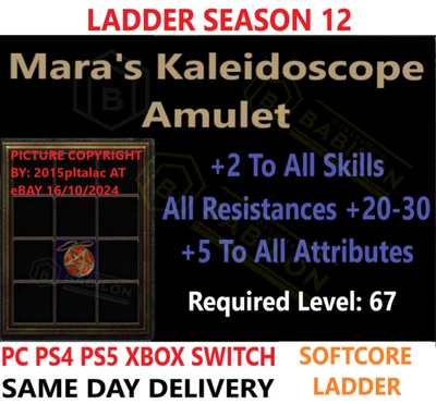 ✅ PC PS4 PS5 XBOX SWITCH✅ ESCALERA Mara's Amu +2 sk Diablo 2 Resurrected Items D2R Foto 1 de 2