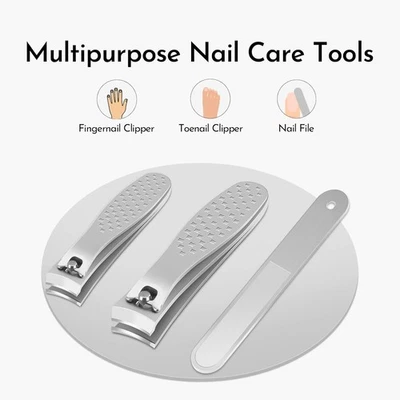 3 St. Nagelknipser Maniküreset Nagelzwicker mit Nagelfeile Nägel Edelstahl - Bild 1 von 4