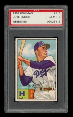 1952 Bowman Set-Break #116 Duke Snider PSA 6 EX-MT - Image 1 of 3