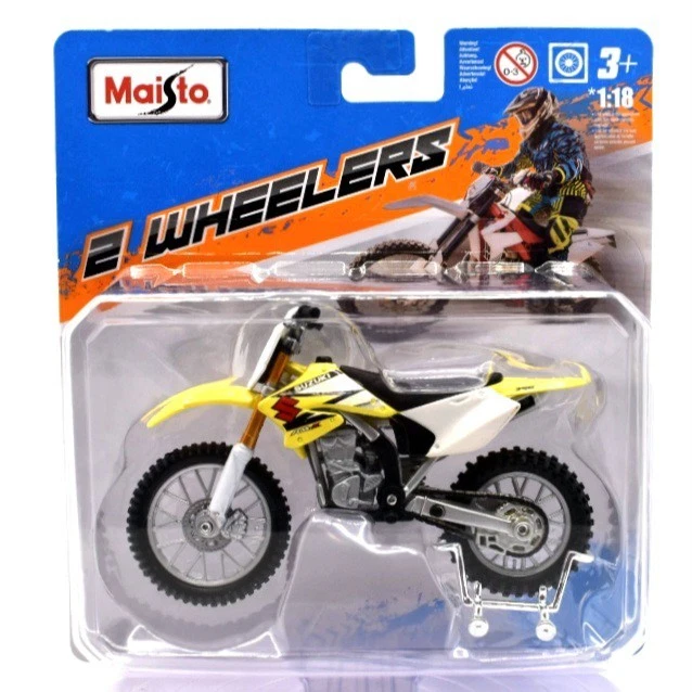 Maisto Suzuki RM-Z 250 2 Wheelers 黄色 1: 18 压铸越野自行车摩托车 — 第 1/4 张图片