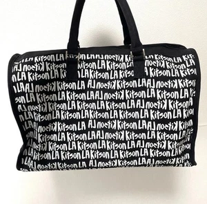 Kitson LA Boston Bag Duffle Tote Bag Black Large CDG Weekend Travel Casual Japan - Picture 1 of 14