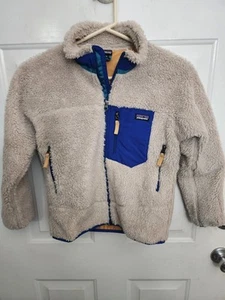Patagonia Retro-X Deep Pile Fleece Spring Jacket Boys Kids Medium 10 Oatmeal New - Picture 1 of 9