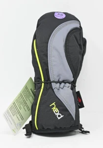Head Jr Ski Mitten Gloves Black Gray Size XS - Picture 1 of 2