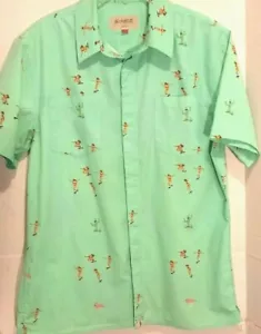 Camisa Tejida Altamont S/S - Skatebirds - Talla M Verde Como Nuevo - Patinadores Cactus Flamingo - Imagen 1 de 8