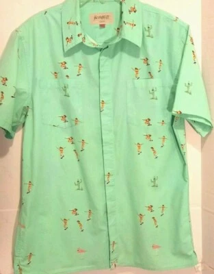 Altamont S/S woven Shirt - Skatebirds - Sz M Mint Green -Skaters Cactus Flamingo - Image 1 of 4