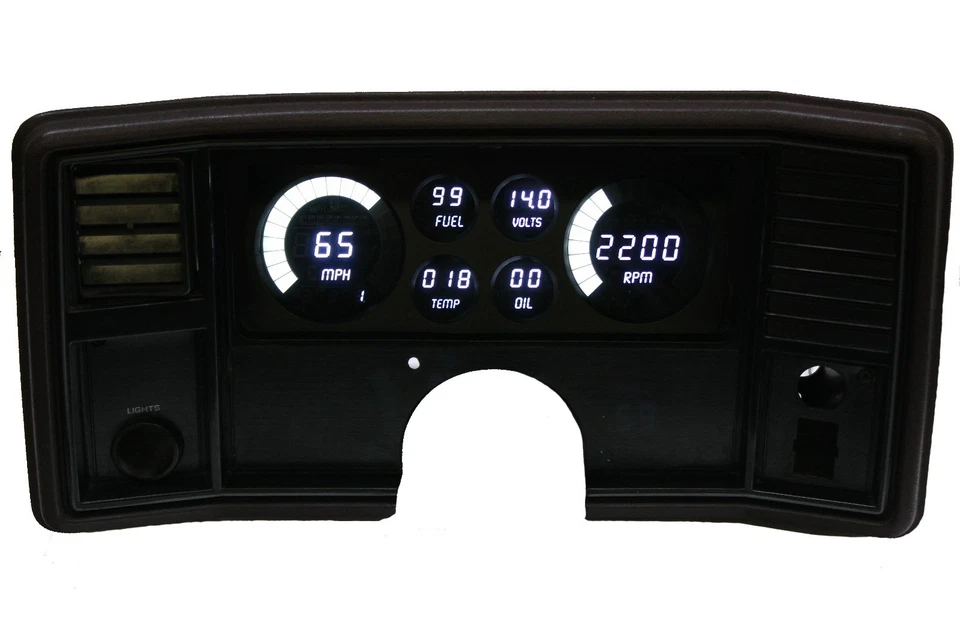 Intellitronix Monte Carlo Digital Dash Panel for 1978-1988 Gauges White LEDs