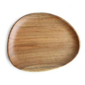 Wood Serving Tray Irregular Acacia Wood Plate Tray Wooden Serving Platters Br... - Picture 1 of 7